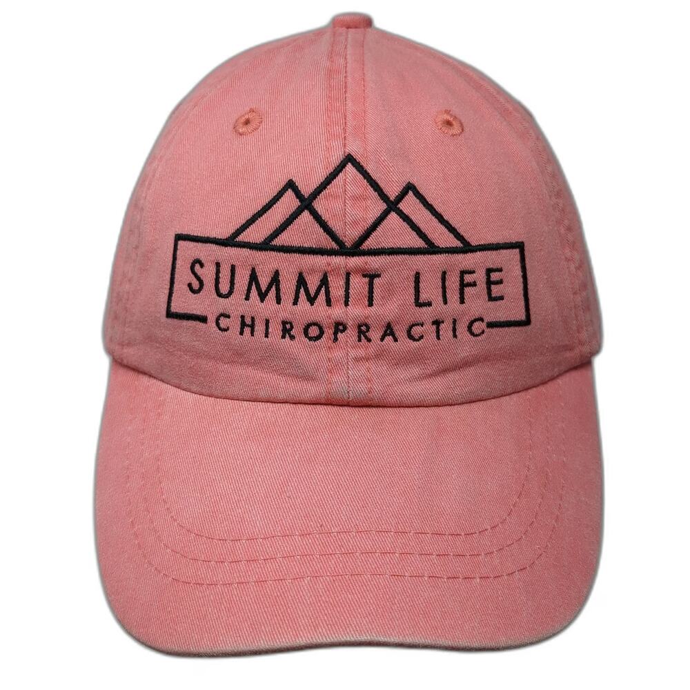 Adams Pink Baseball Cap One Size Summit Life Chiropractic Mountain Strapback Hat